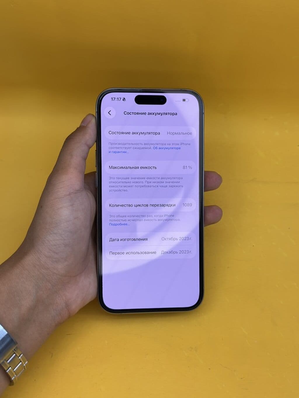 IPhone 15 Pro, Б/у, 256 ГБ, Natural Titanium, В рассрочку, 81 % 6 из 6