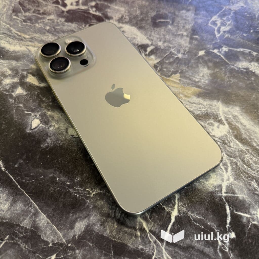 IPhone 15 Pro Max, Б/у, 256 ГБ, Natural Titanium, Чехол, 86 % 5 из 8