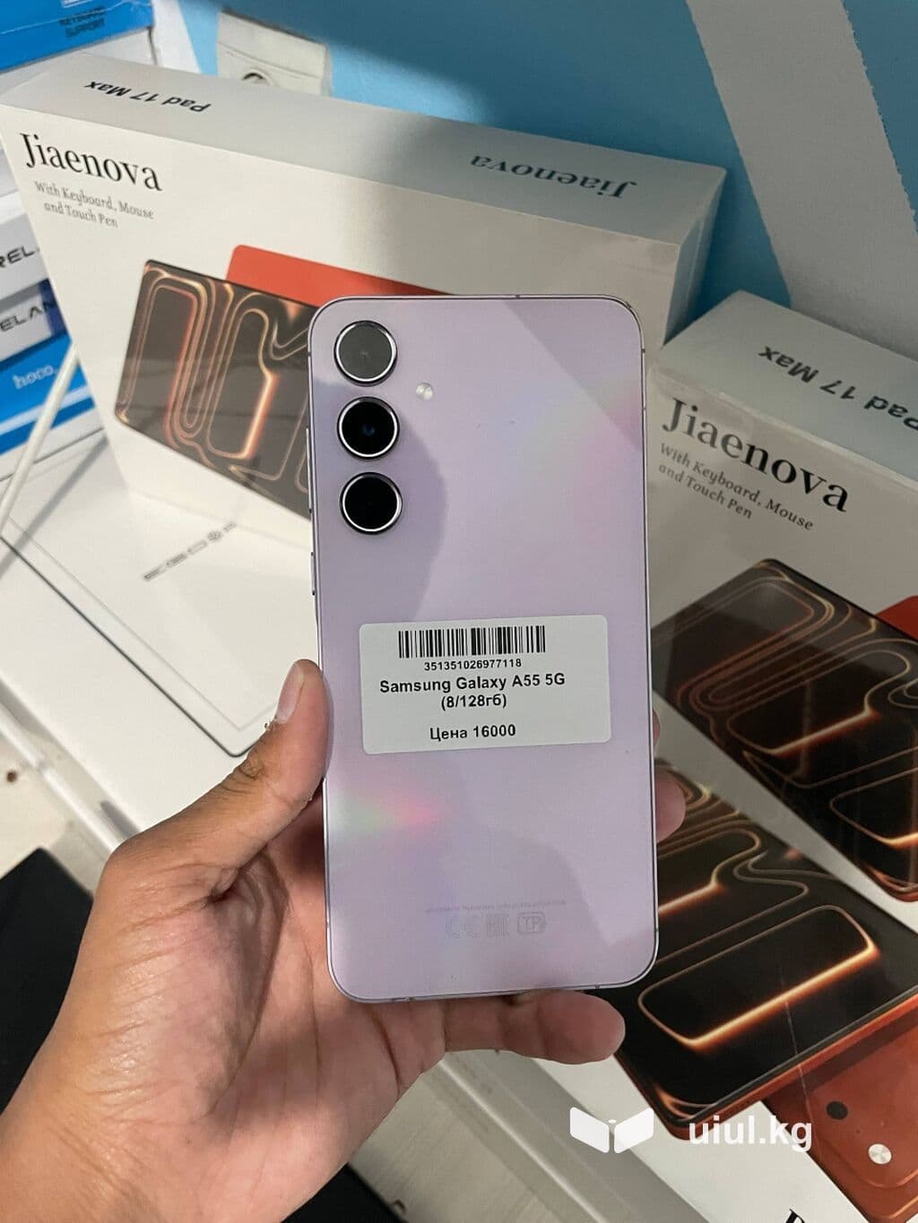 Samsung Galaxy A55 5G, Б/у, 128 ГБ, цвет - Фиолетовый, 2 SIM 3 из 9