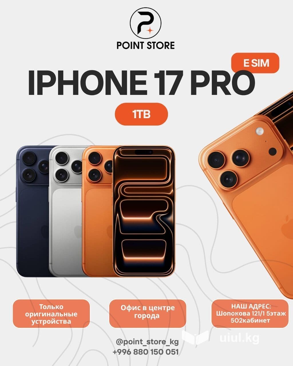 IPhone 17 Pro / 17 Pro Max (eSIM) *17 pro 256gb 97 320 сом *17 pro 3 из 6
