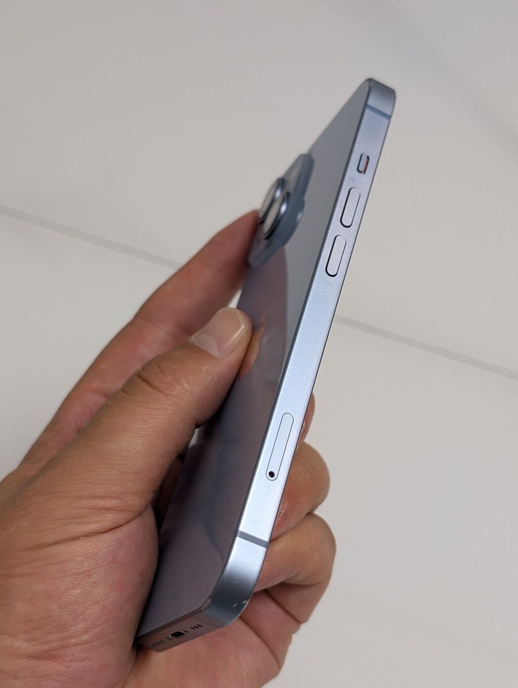 IPhone 14, Б/у, 256 ГБ, Голубой, Защитное стекло, Чехол, 79 % 3 из 8