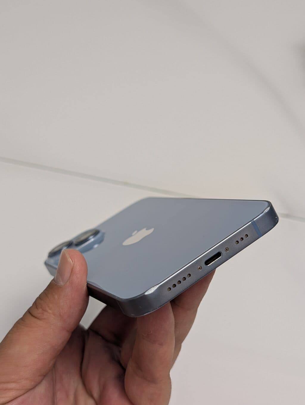 IPhone 14, Б/у, 256 ГБ, Голубой, Защитное стекло, Чехол, 79 % 5 из 8
