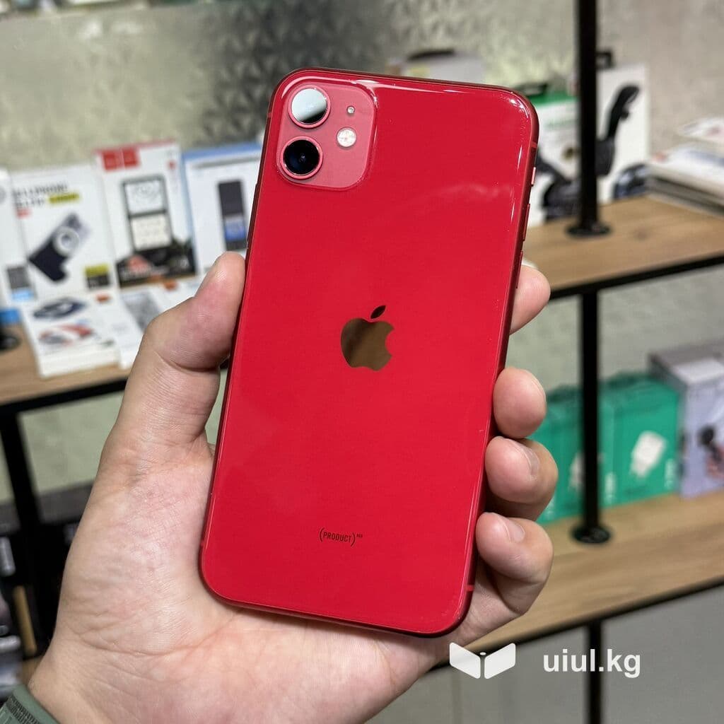 IPhone 11, Б/у, 256 ГБ, Красный, Защитное стекло, 100 %