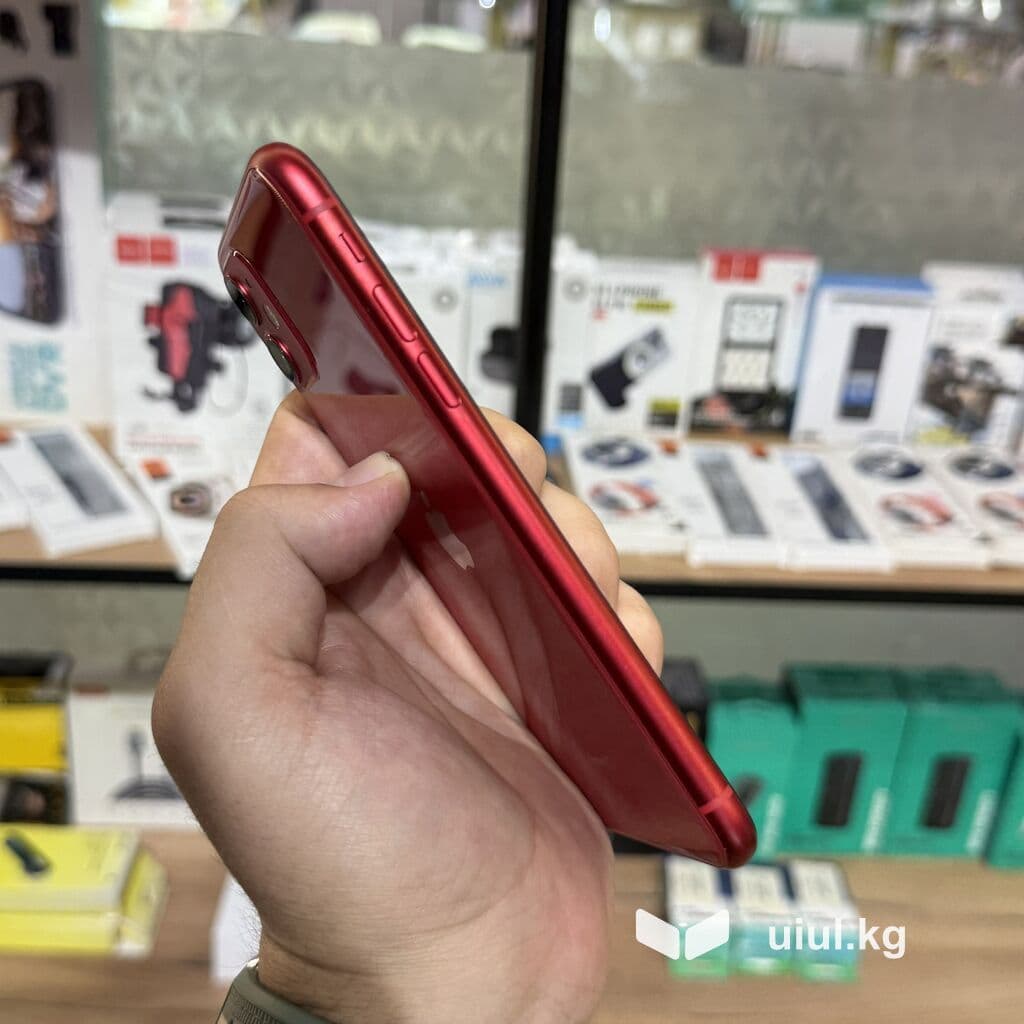 IPhone 11, Б/у, 256 ГБ, Красный, Защитное стекло, 100 % 11 из 15