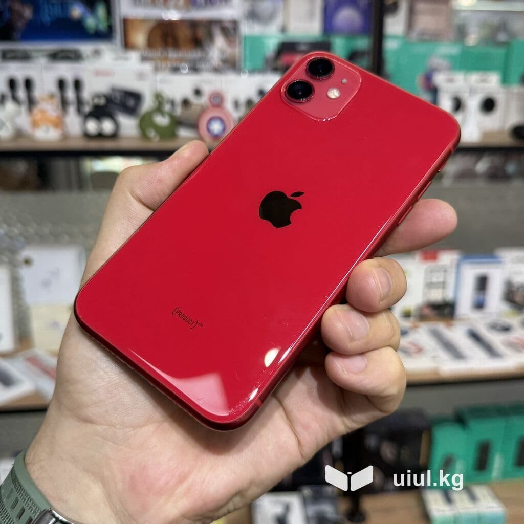 IPhone 11, Б/у, 256 ГБ, Красный, Защитное стекло, 100 % 12 из 15