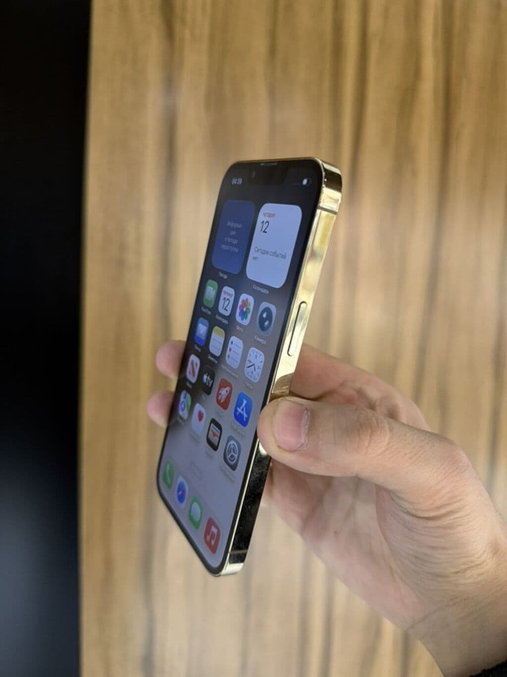 IPhone 13 Pro, Б/у, 256 ГБ, Золотой, Защитное стекло, Чехол, 94 % 3 из 5